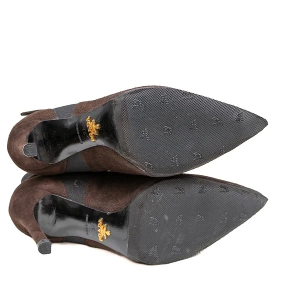 Prada Women's Brown Suede Stiletto Ankle Boots – Size EU 37 (US 6.5 – 7) - Picture 9 of 10